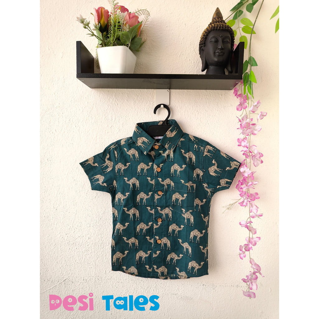 Teal Blue Camel Kids' Shirt