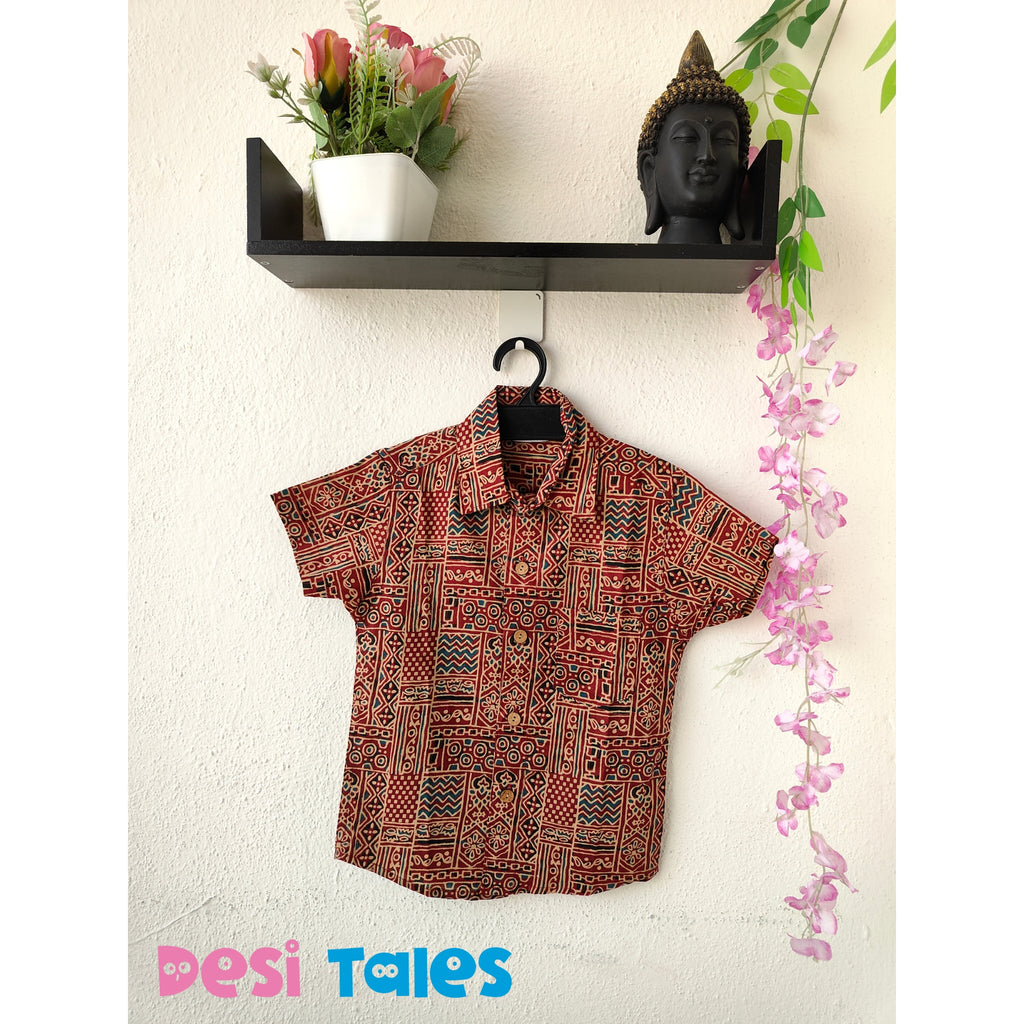 Red Tribal Trails Kids' Shirt