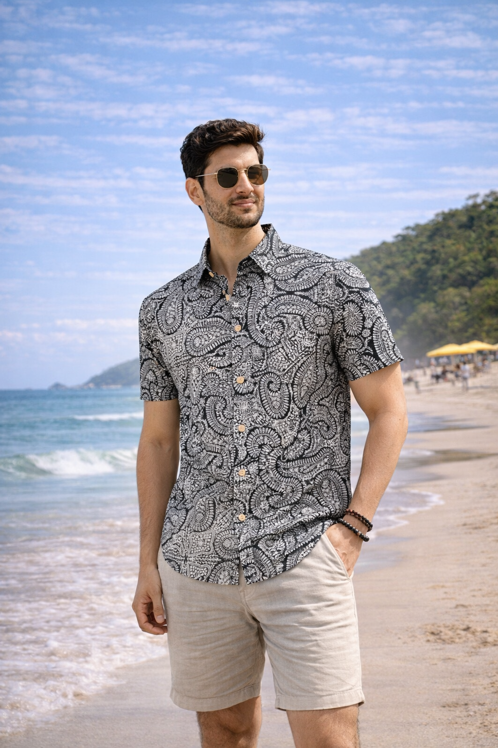 Black Paisley Men's Shirt