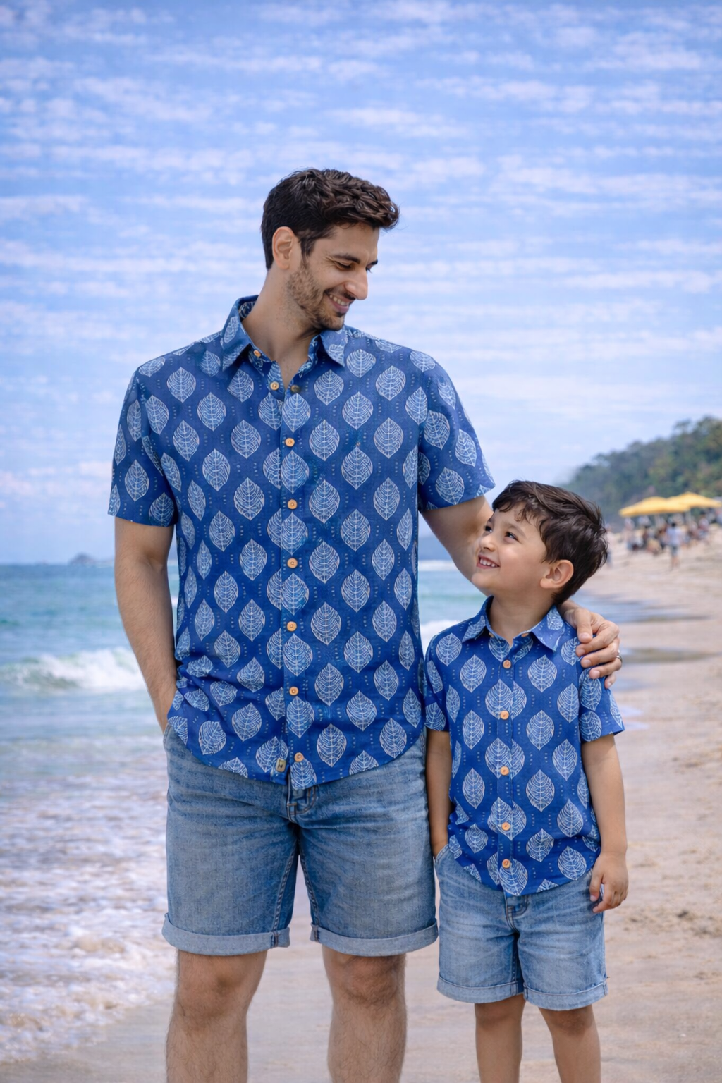 Indigo Dotted Leaves - Twinning