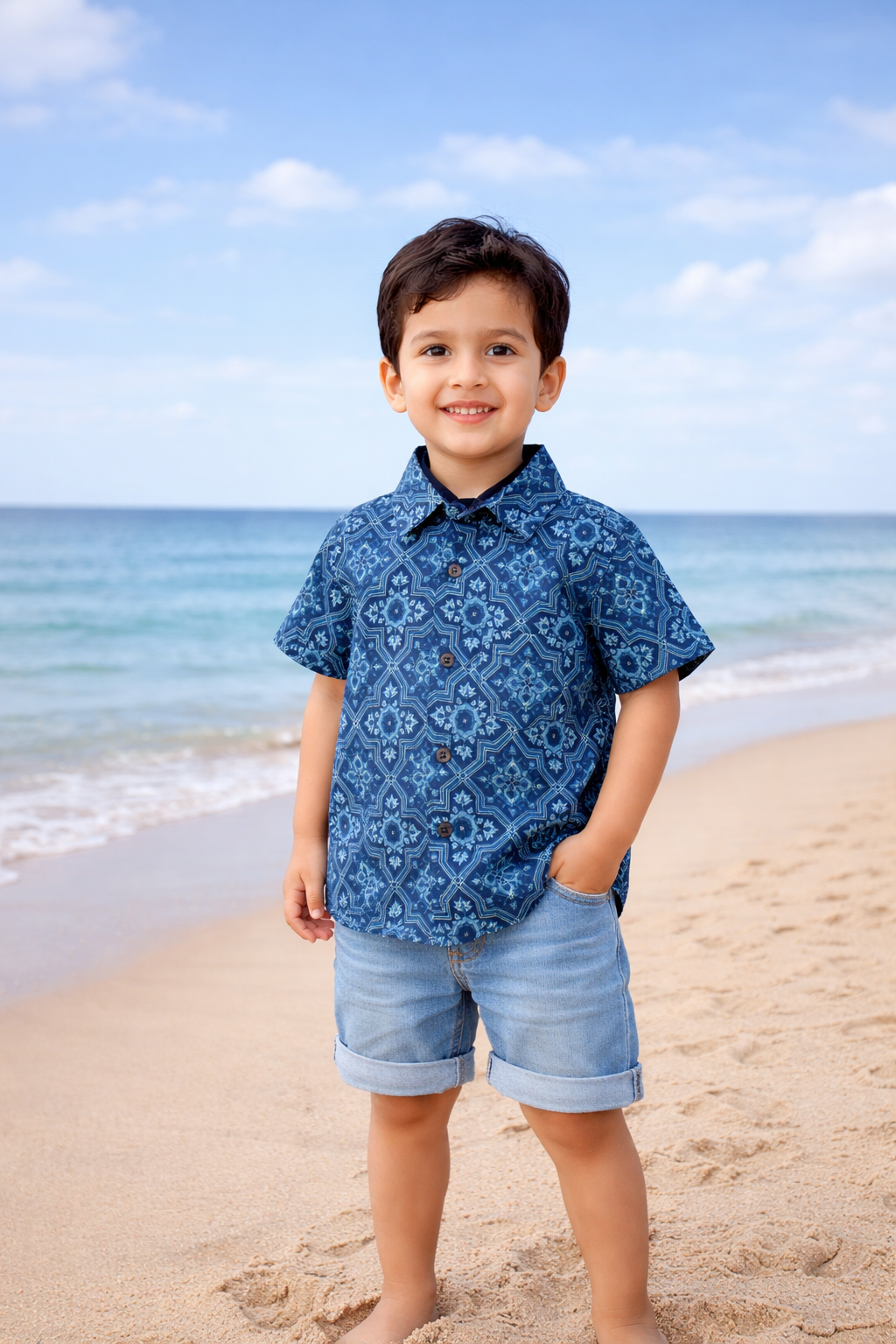 Indigo Hypnotic Octagon Kids' Shirt