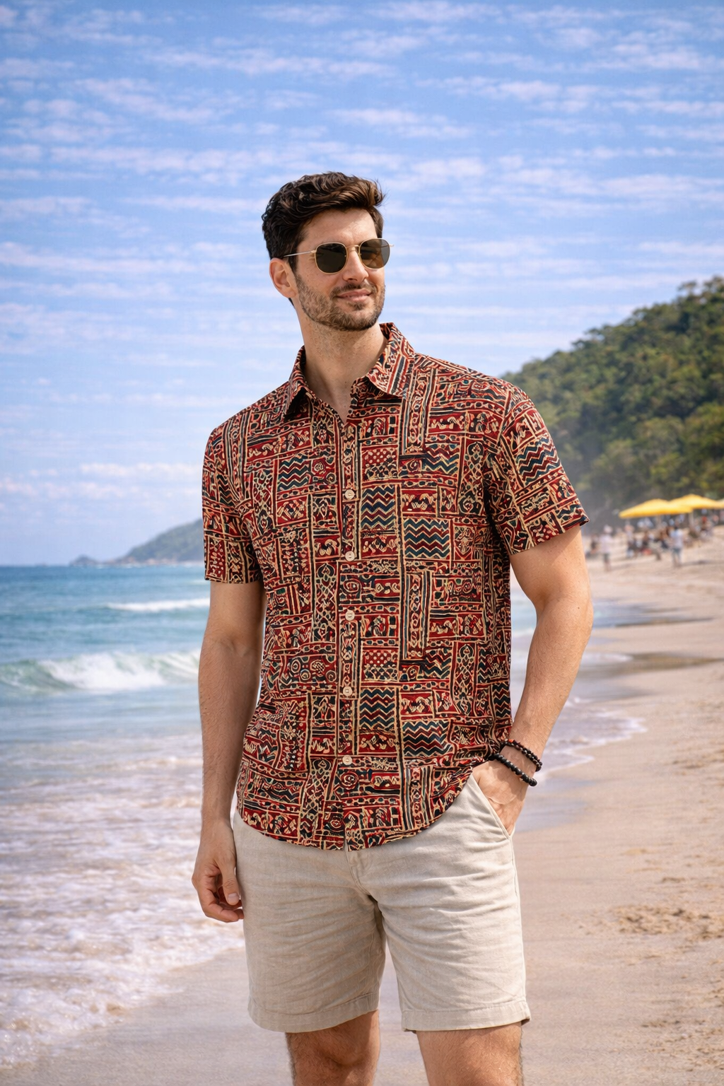 Red Tribal Trails Men's Shirt