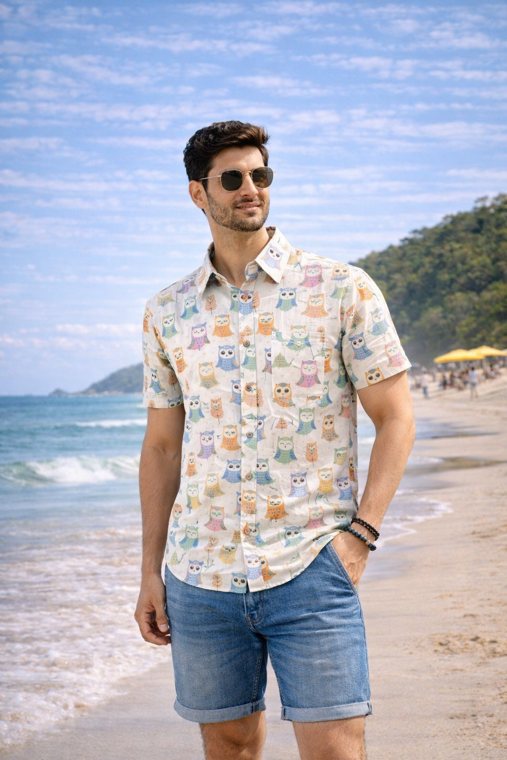 Pastel Cute Owl Men's Shirt