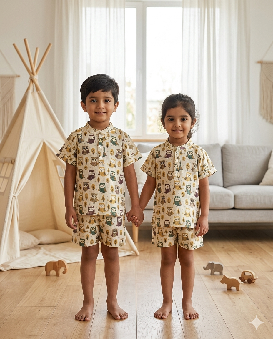 Serious Owls Shorts Unisex Coord Set