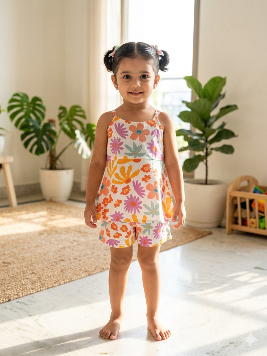 Summer Floral Spaghetti Coord Set