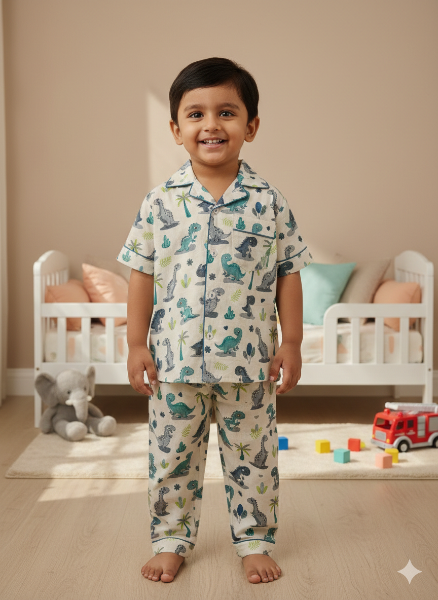 Playful Dino Night Dress