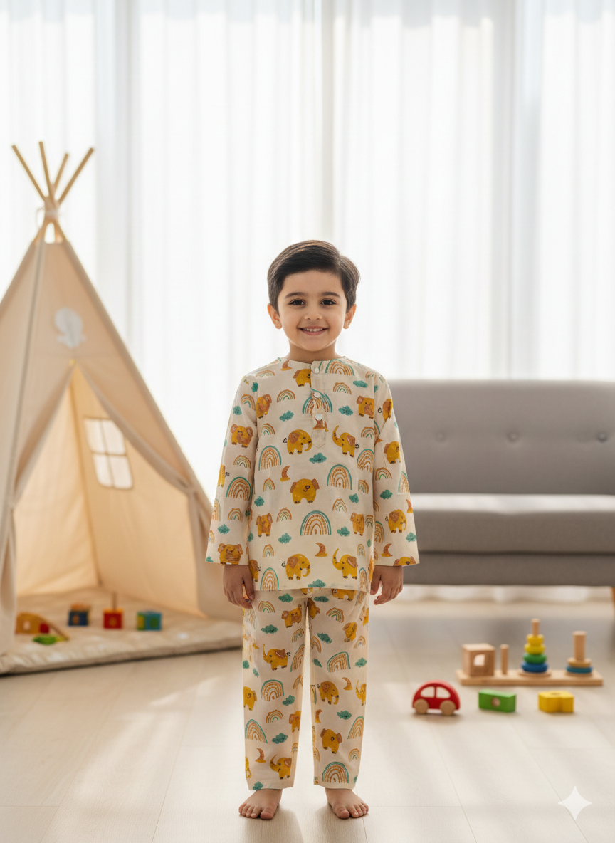 Rainbow Elephant Unisex Coord Set