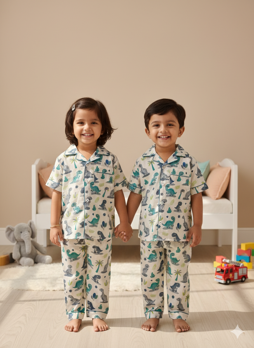 Playful Dino Night Dress