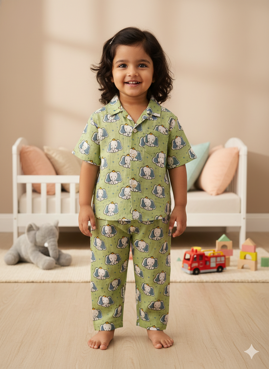 Sage Green Elephant Night Dress