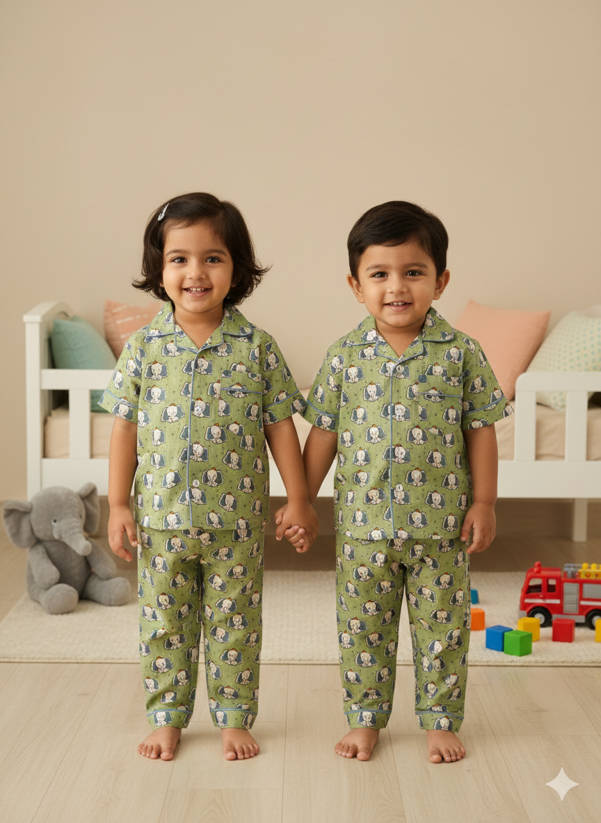 Sage Green Elephant Night Dress