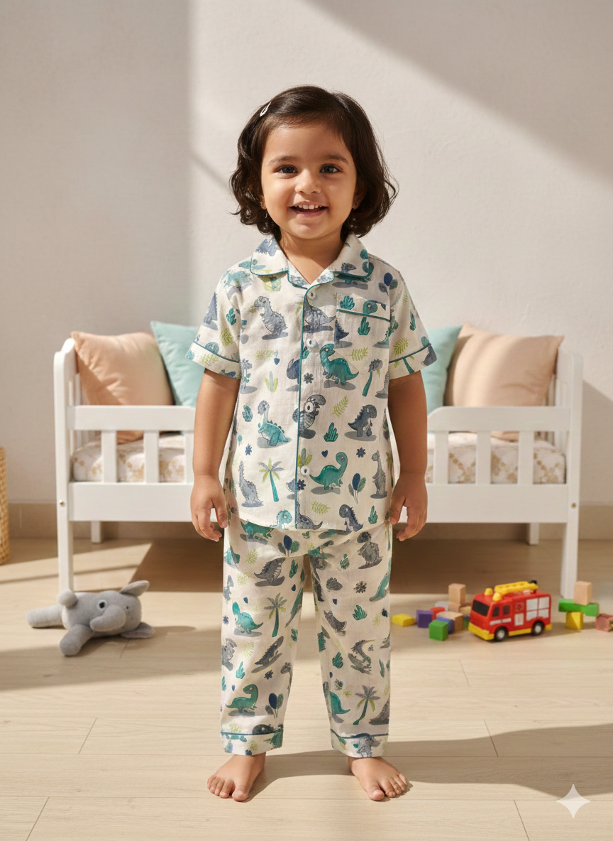 Playful Dino Night Dress