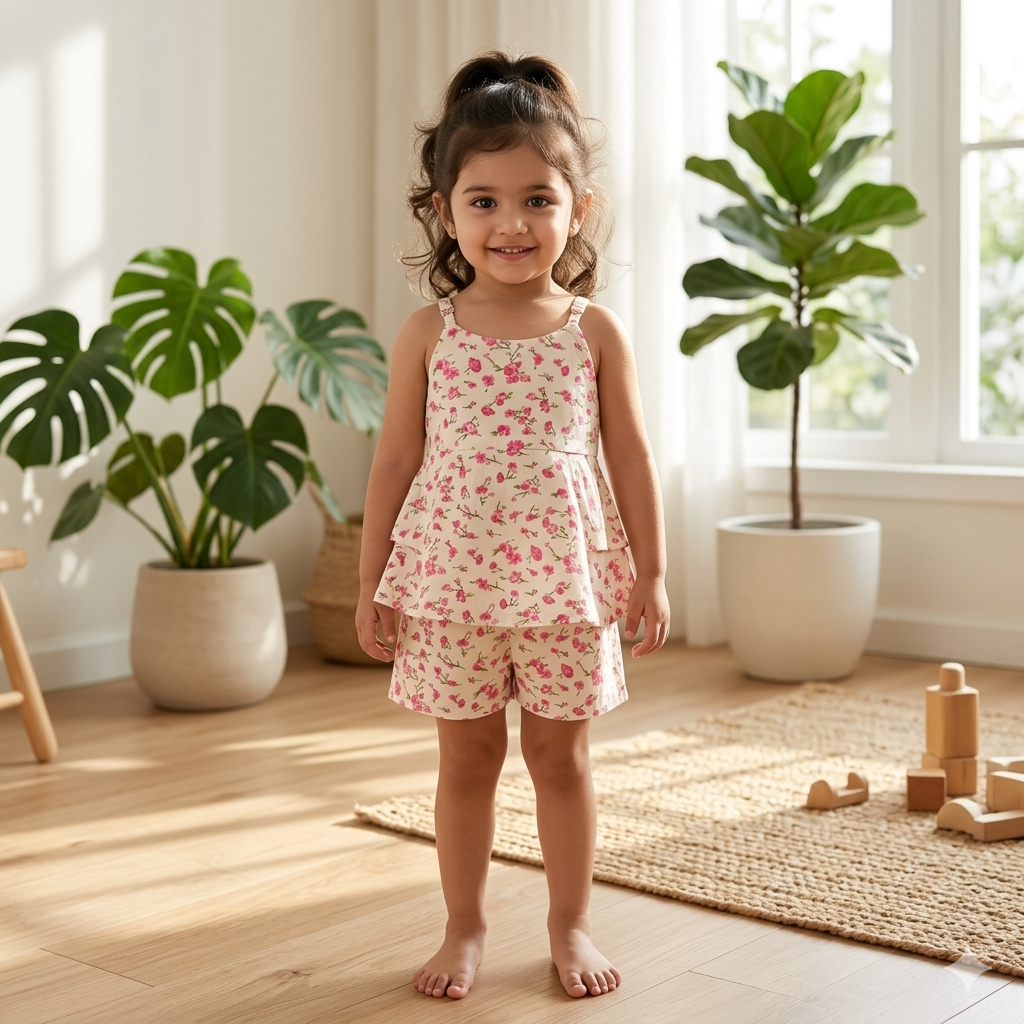 Rosy Canvas Spaghetti Coord Set