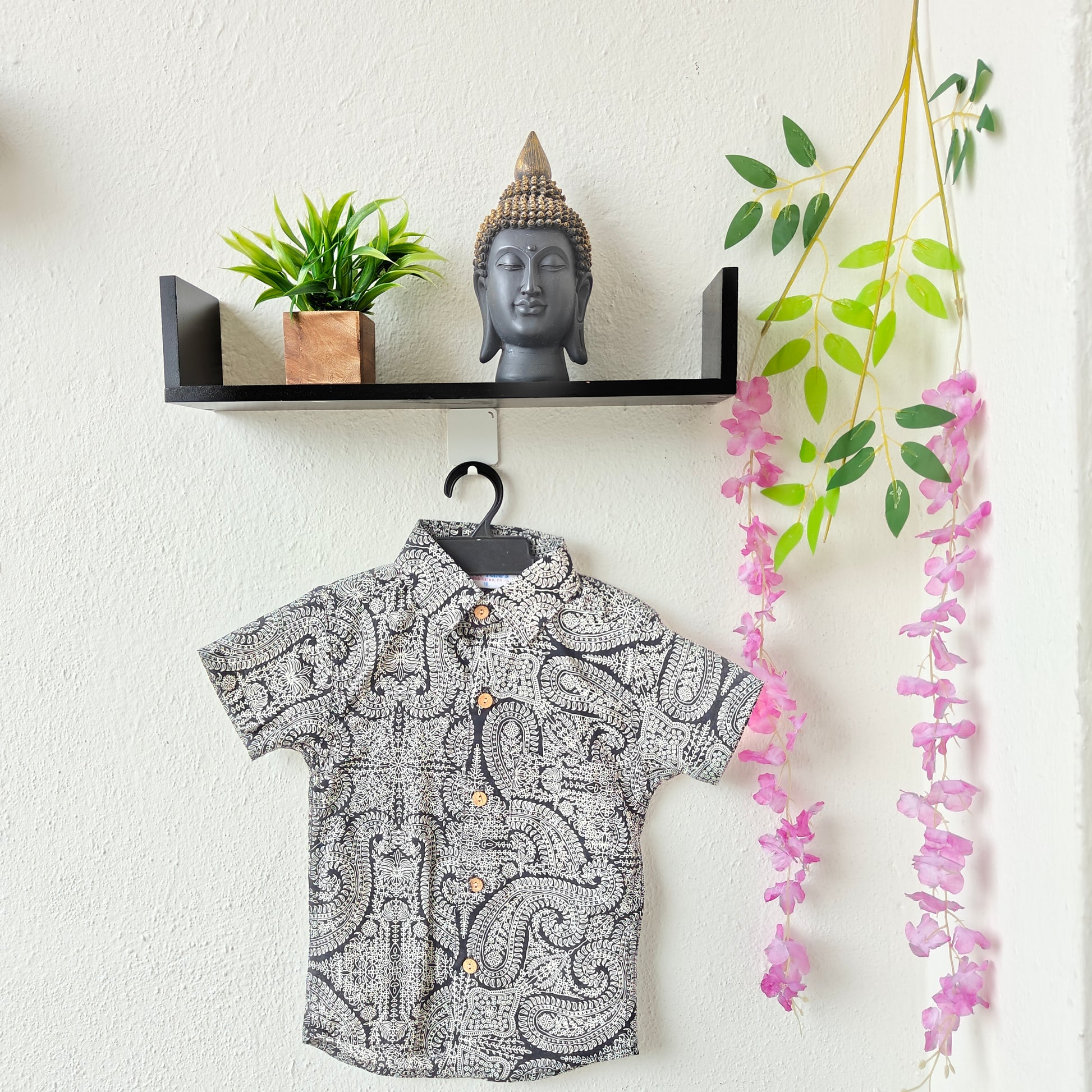 Black Paisley Kids' Shirt