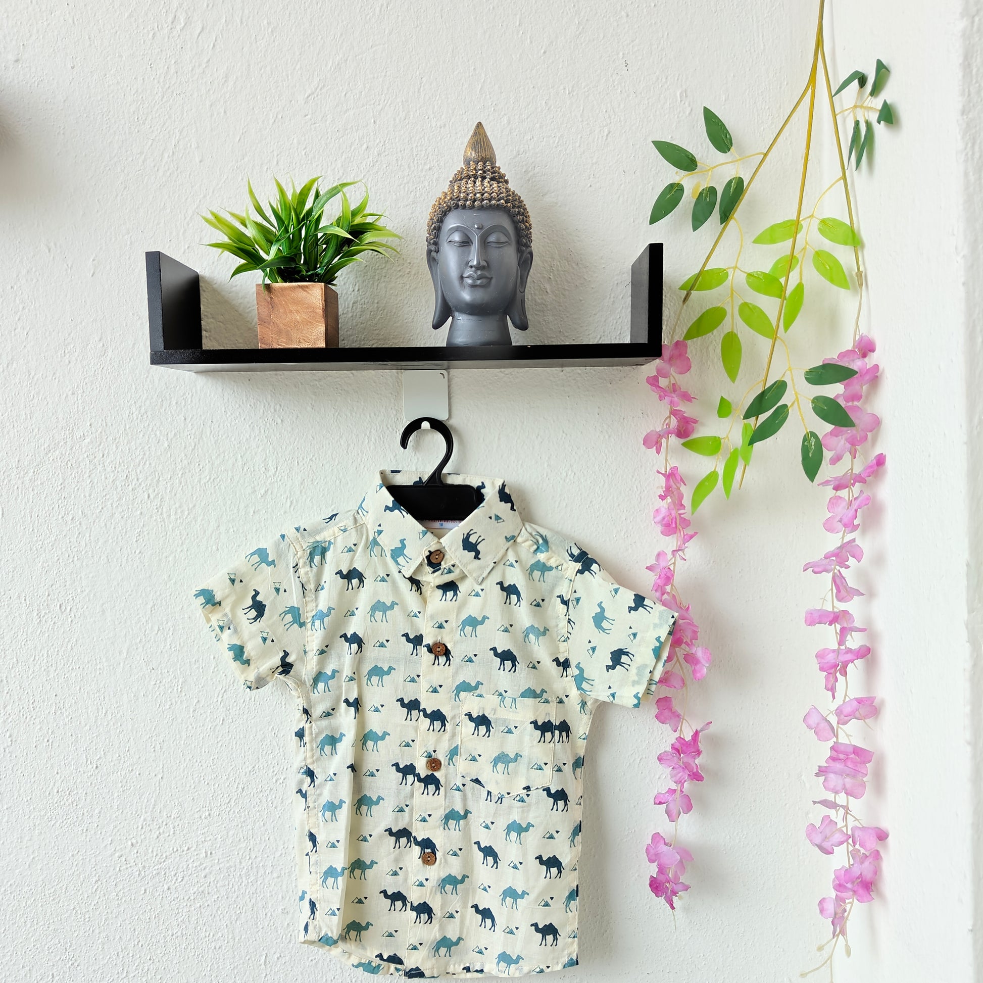 Cream Blue Camel Kids' Shirt