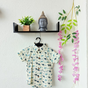 Cream Blue Camel Kids' Shirt