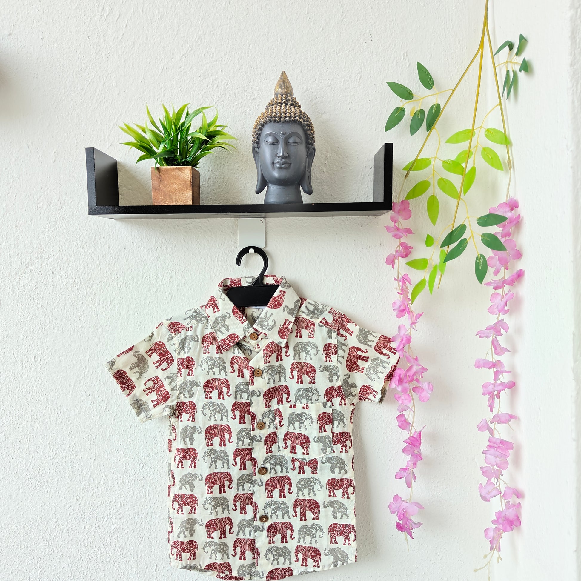 Red Grey Elephant Men's Shirt