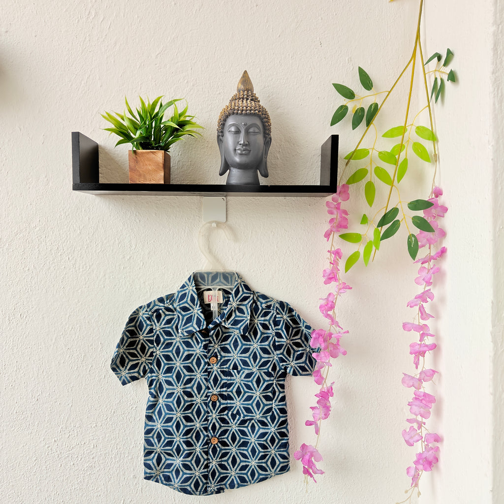 Teal Blue Elephant Kids' Shirt