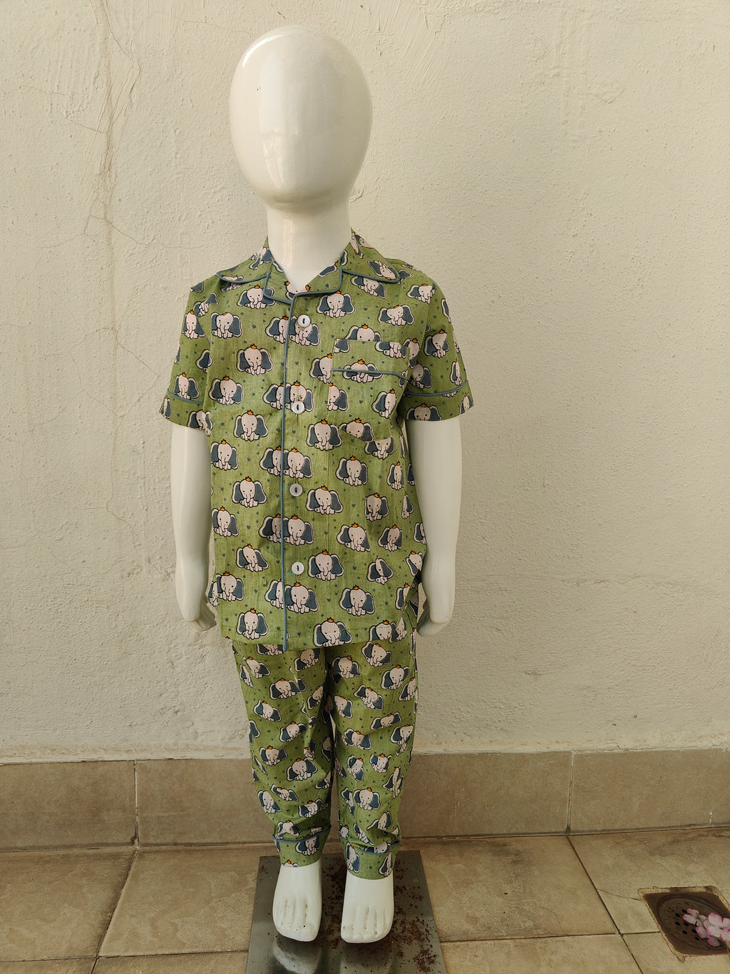 Sage Green Elephant Night Dress