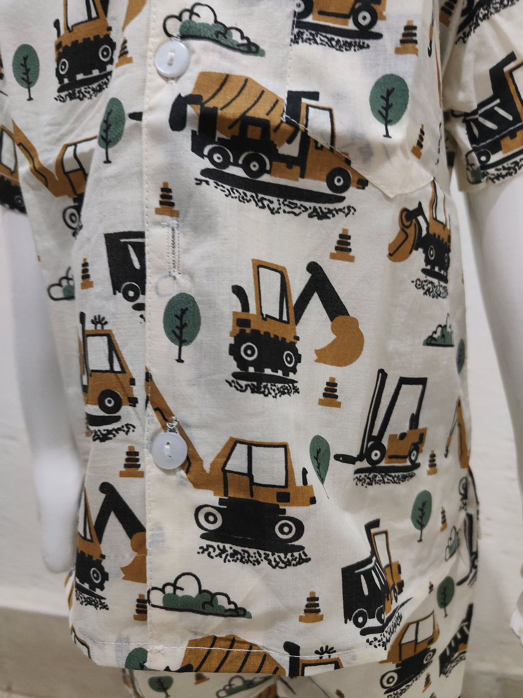 Excavator Cuban Collar Unisex Coord Set