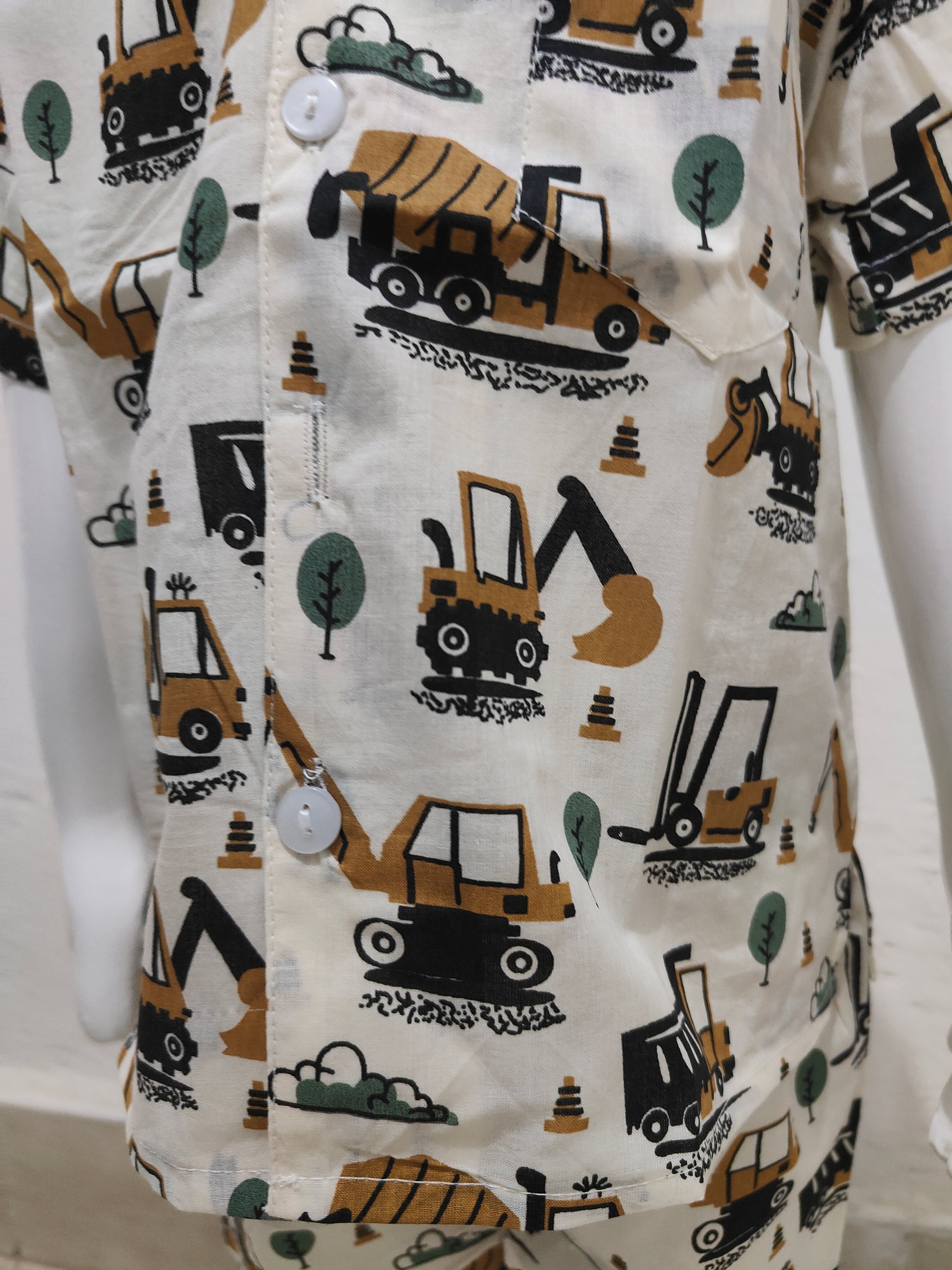 Excavator Cuban Collar Unisex Coord Set