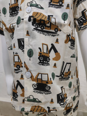 Excavator Cuban Collar Unisex Coord Set