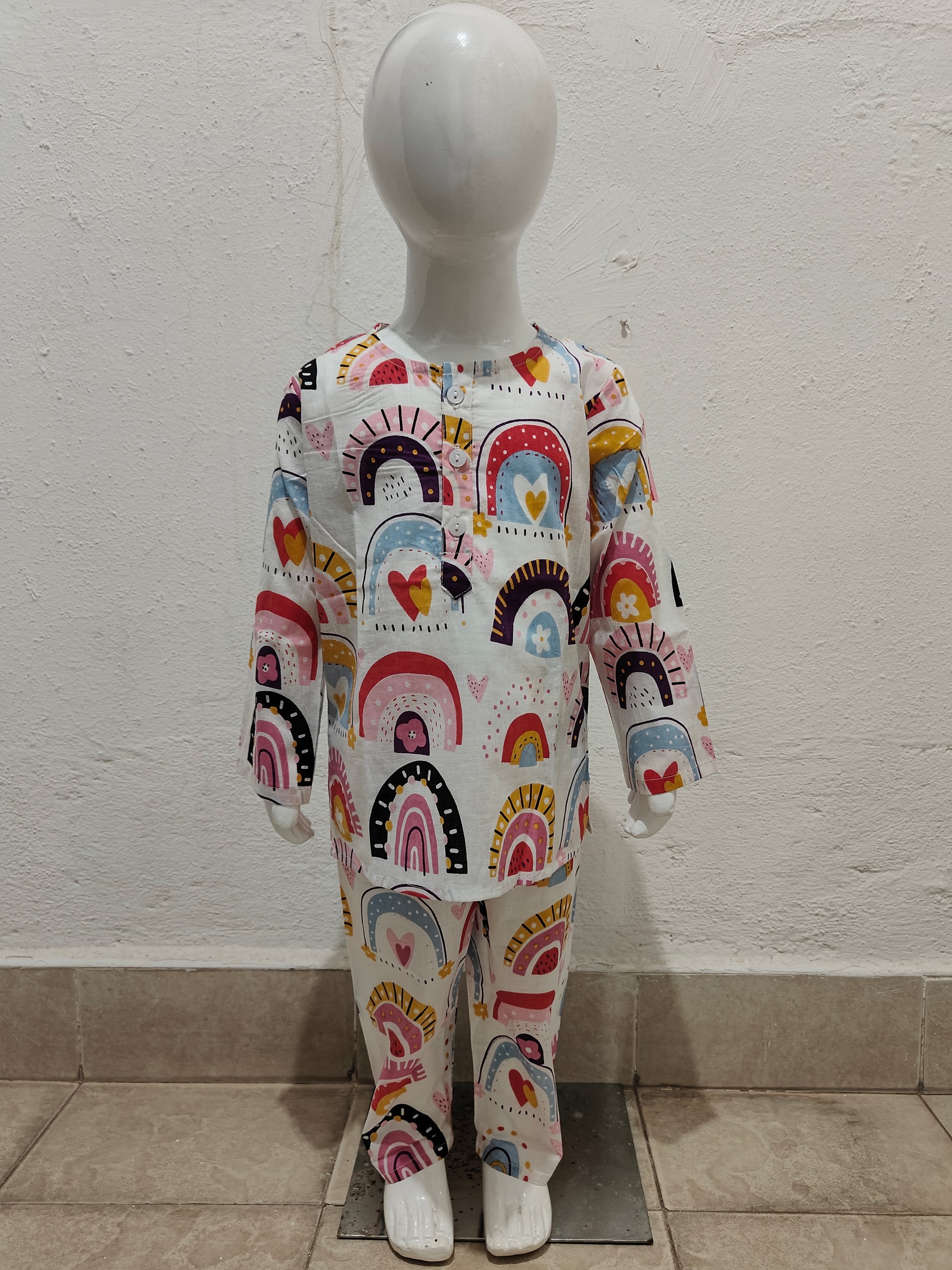 White Raibow Unisex Coord Set