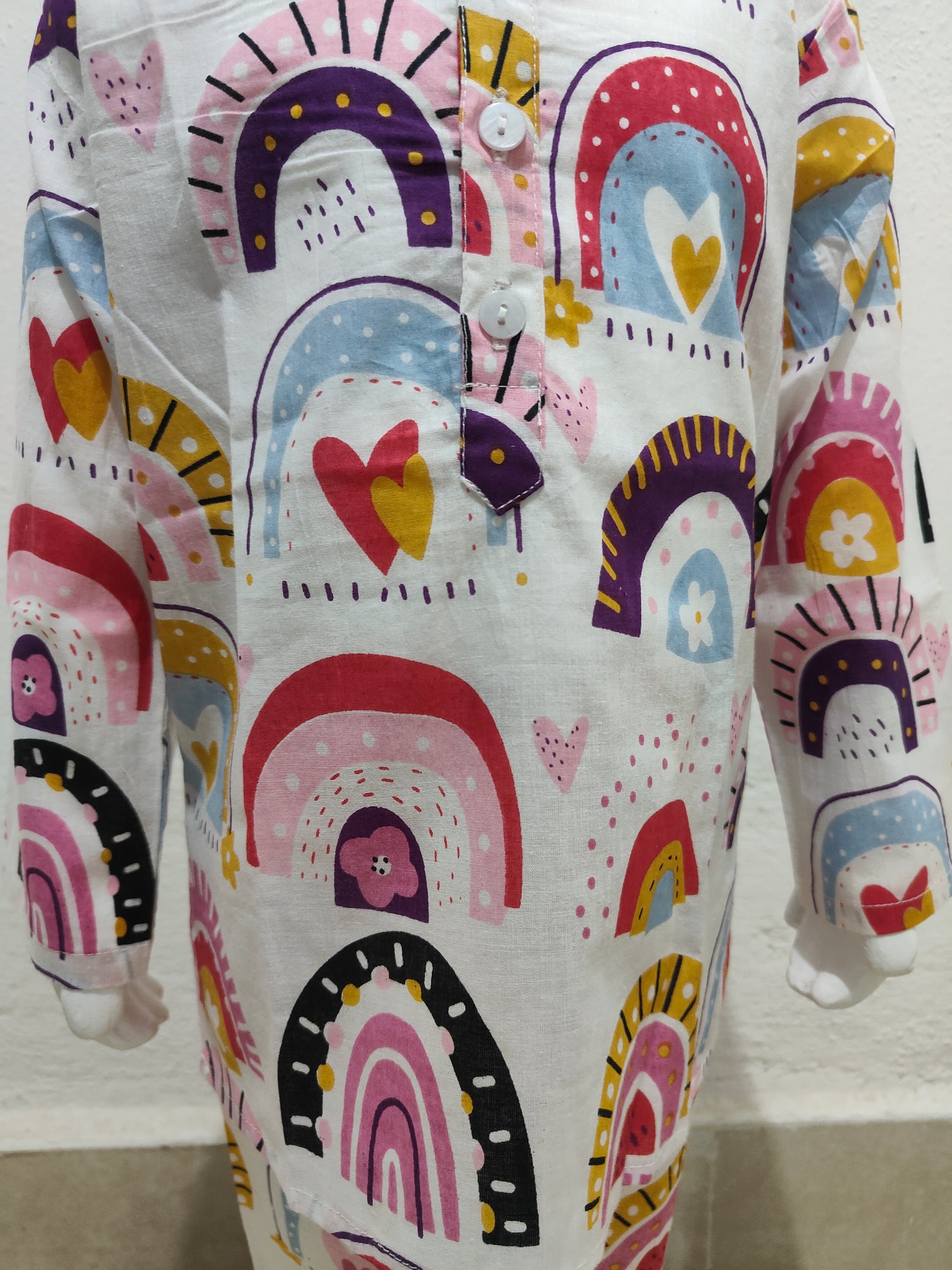 White Raibow Unisex Coord Set