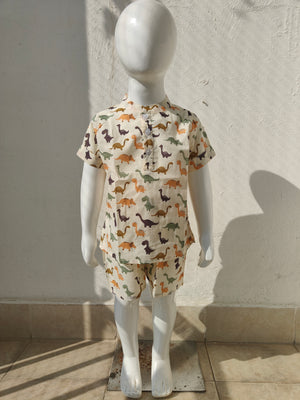 Pastel Dino Short Unisex Coord Set