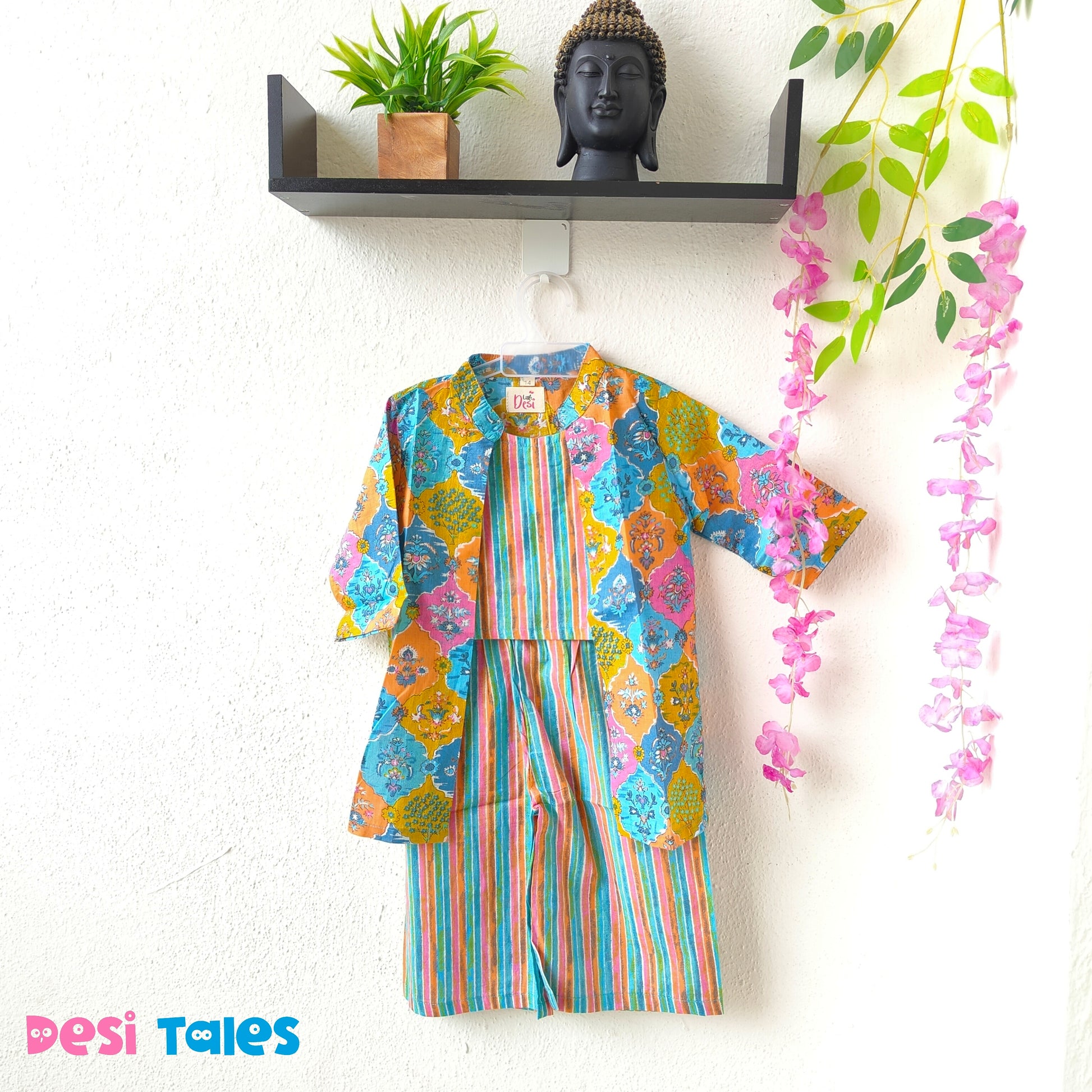 Multicolour Floral Twinning Shrug Coord Set