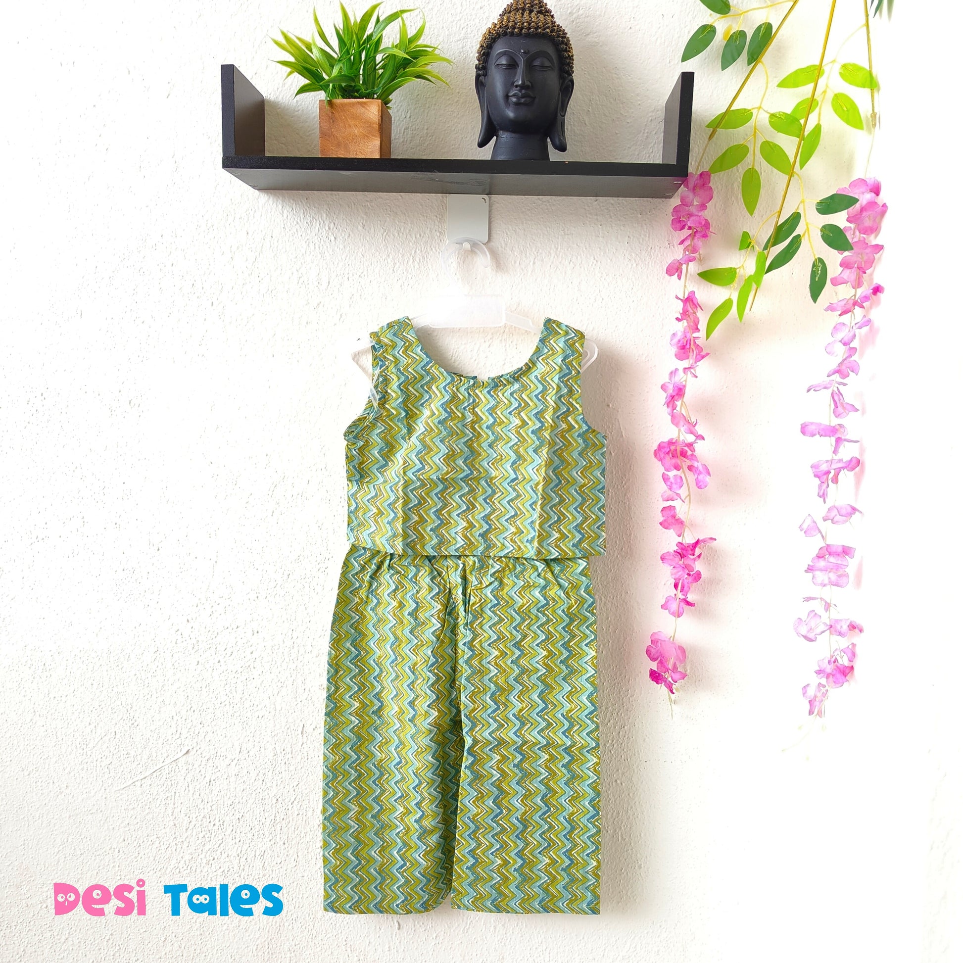 Green Zig Zag Shrug Coord Set