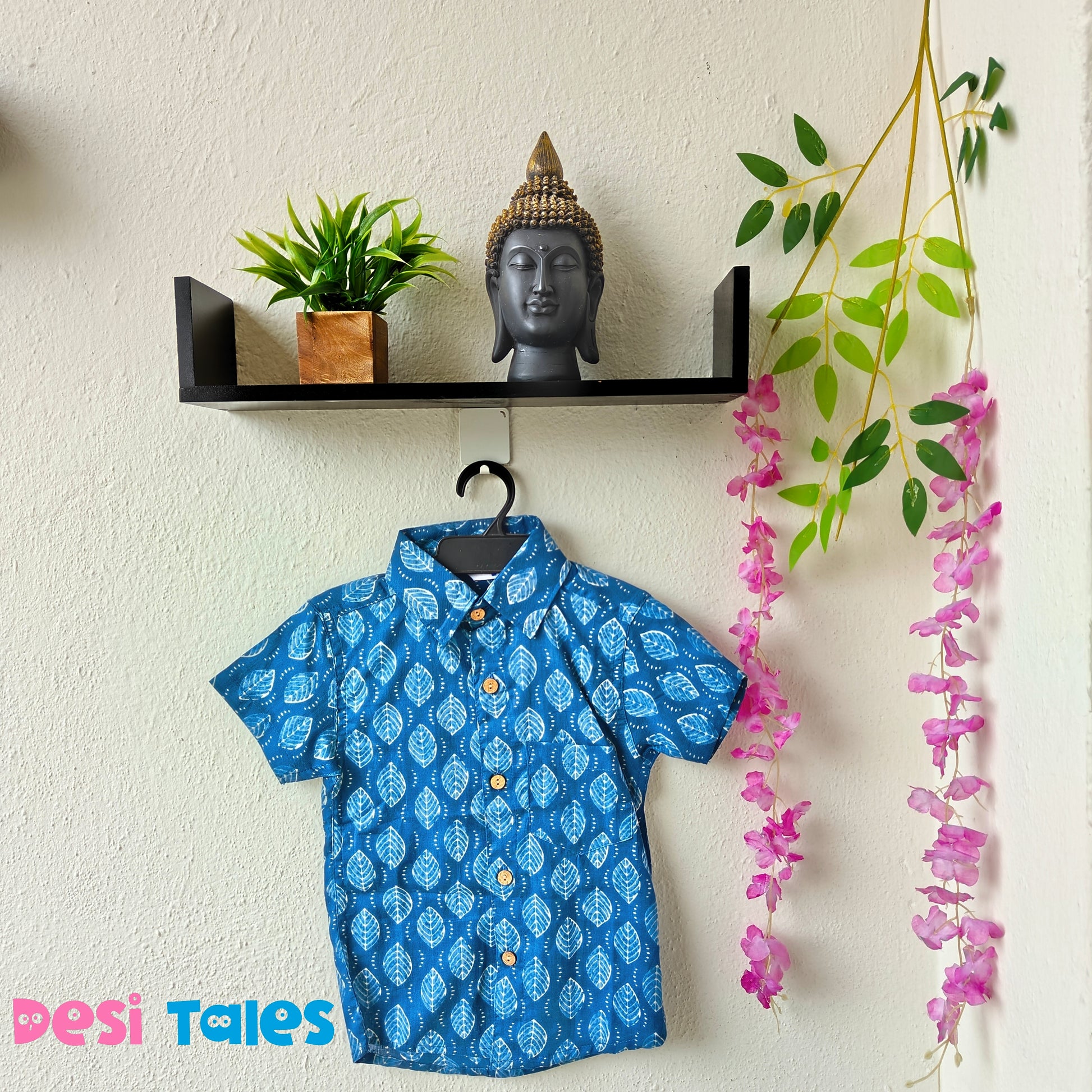 Indigo Dotted Leaves - Twinning