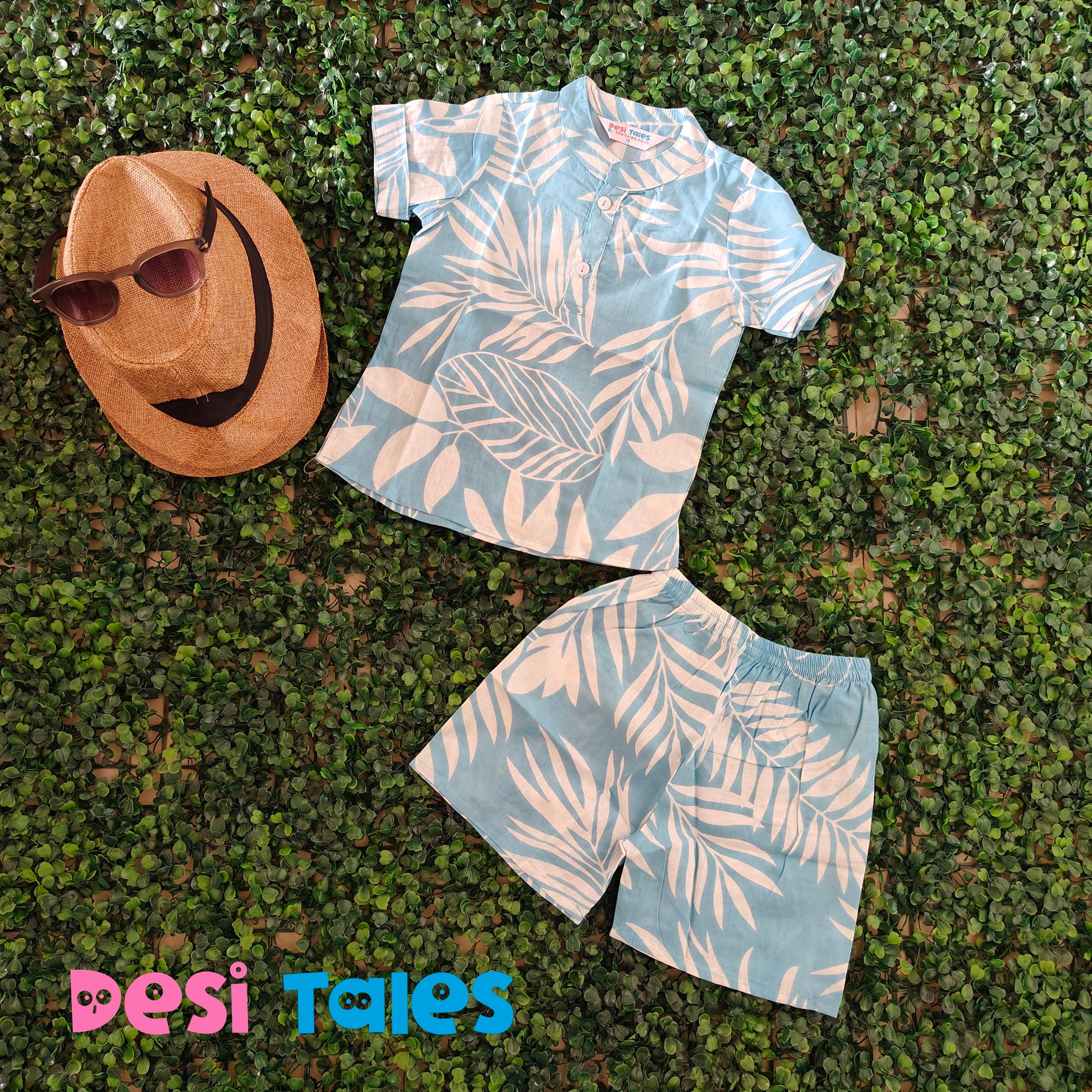 Blue Floral Unisex Coord Set