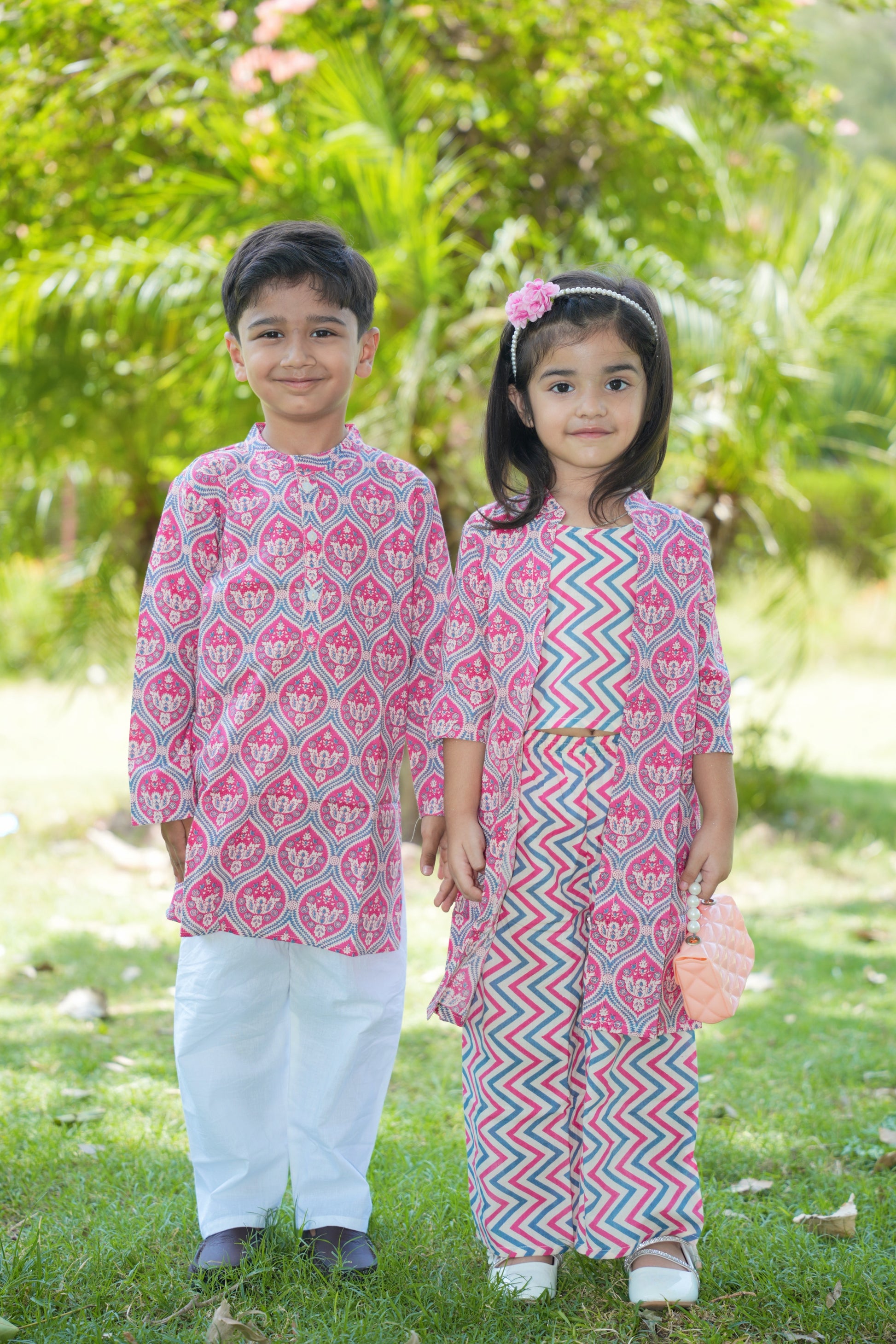 Red Diamond Twinning Kurta Pyjama