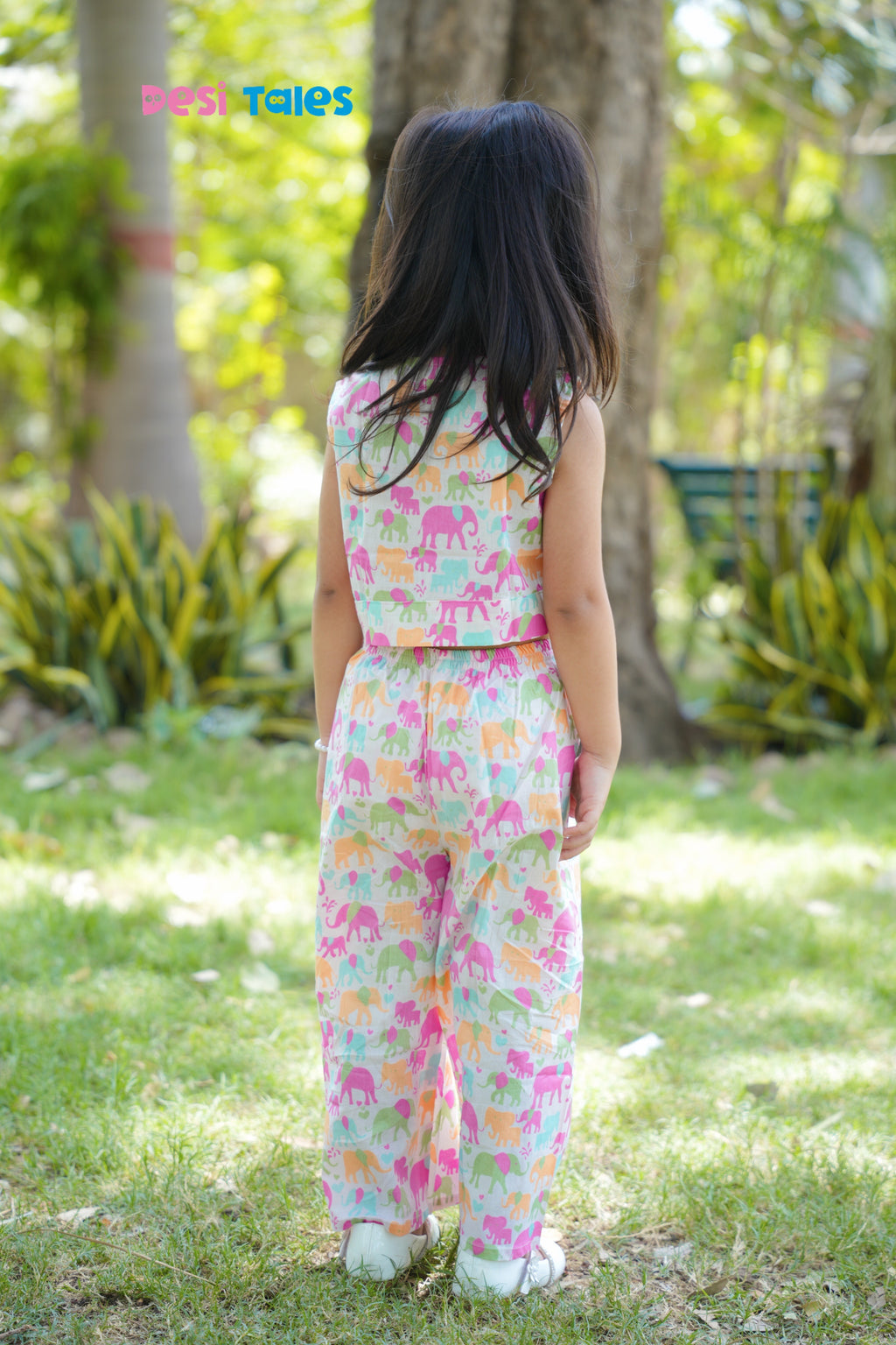 Multicolour Elephant Sleeveless Coord Set