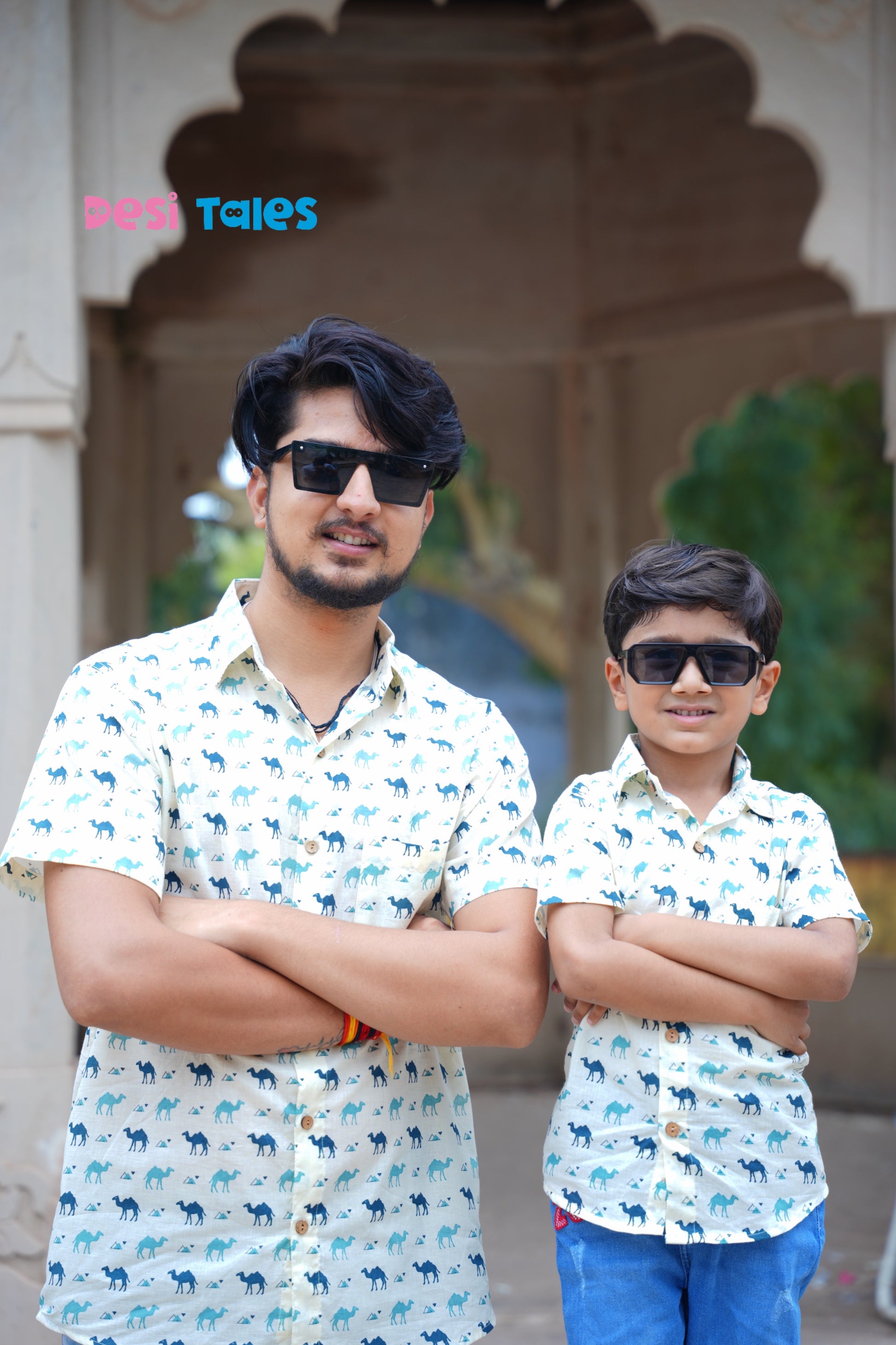 Cream Blue Camel - Twinning