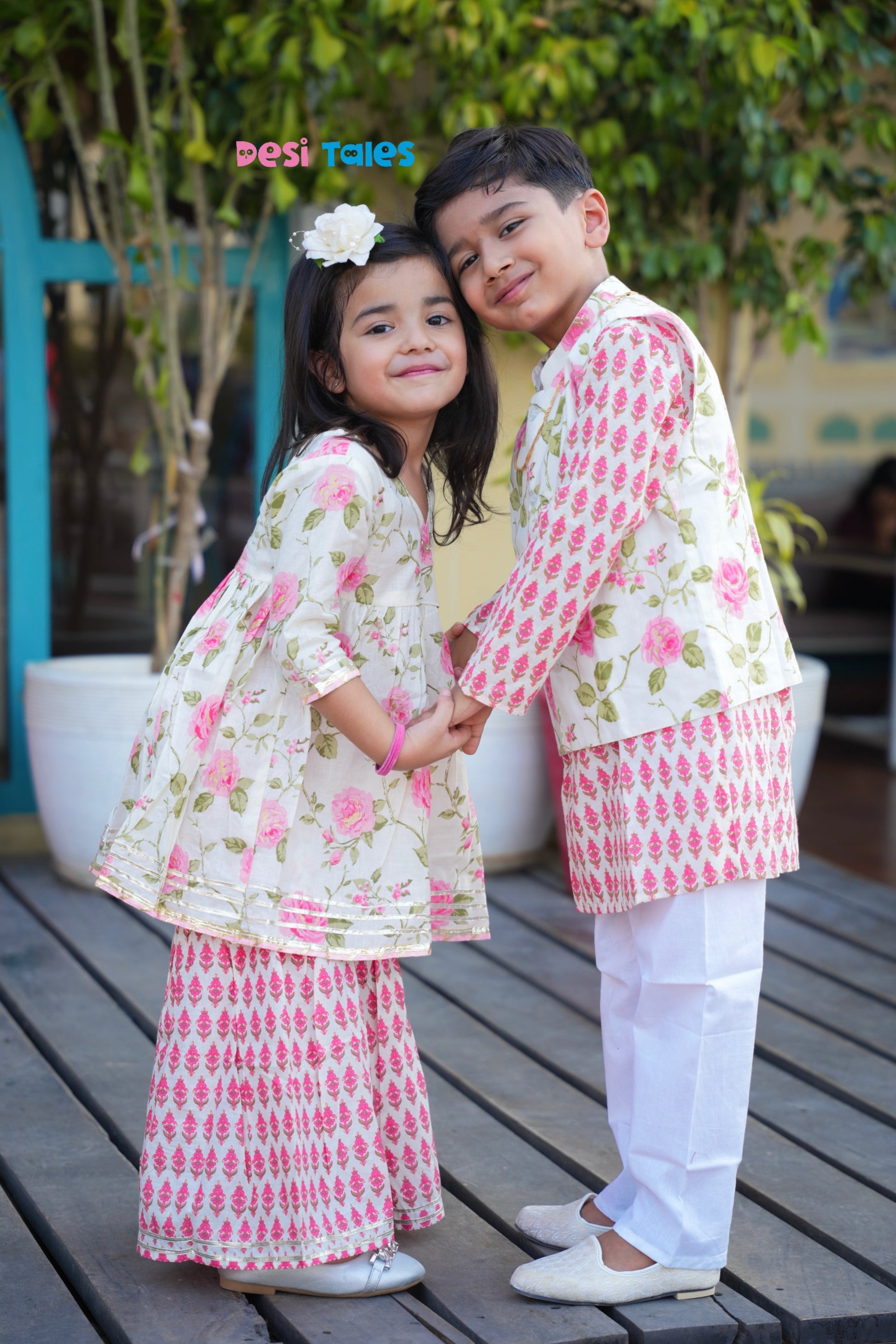 Pink Rose Sharara Set for Girls – Traditional Indian Ethnic Wear | Festive & Wedding Outfit (1–11 Years)