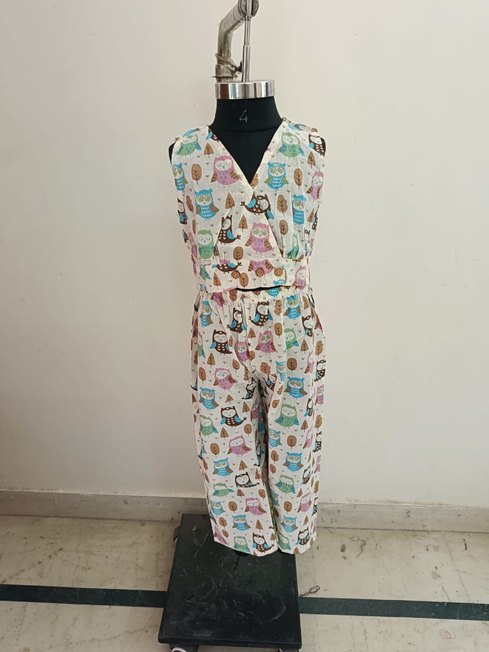 Cute Owl Sleeveless Coord Set