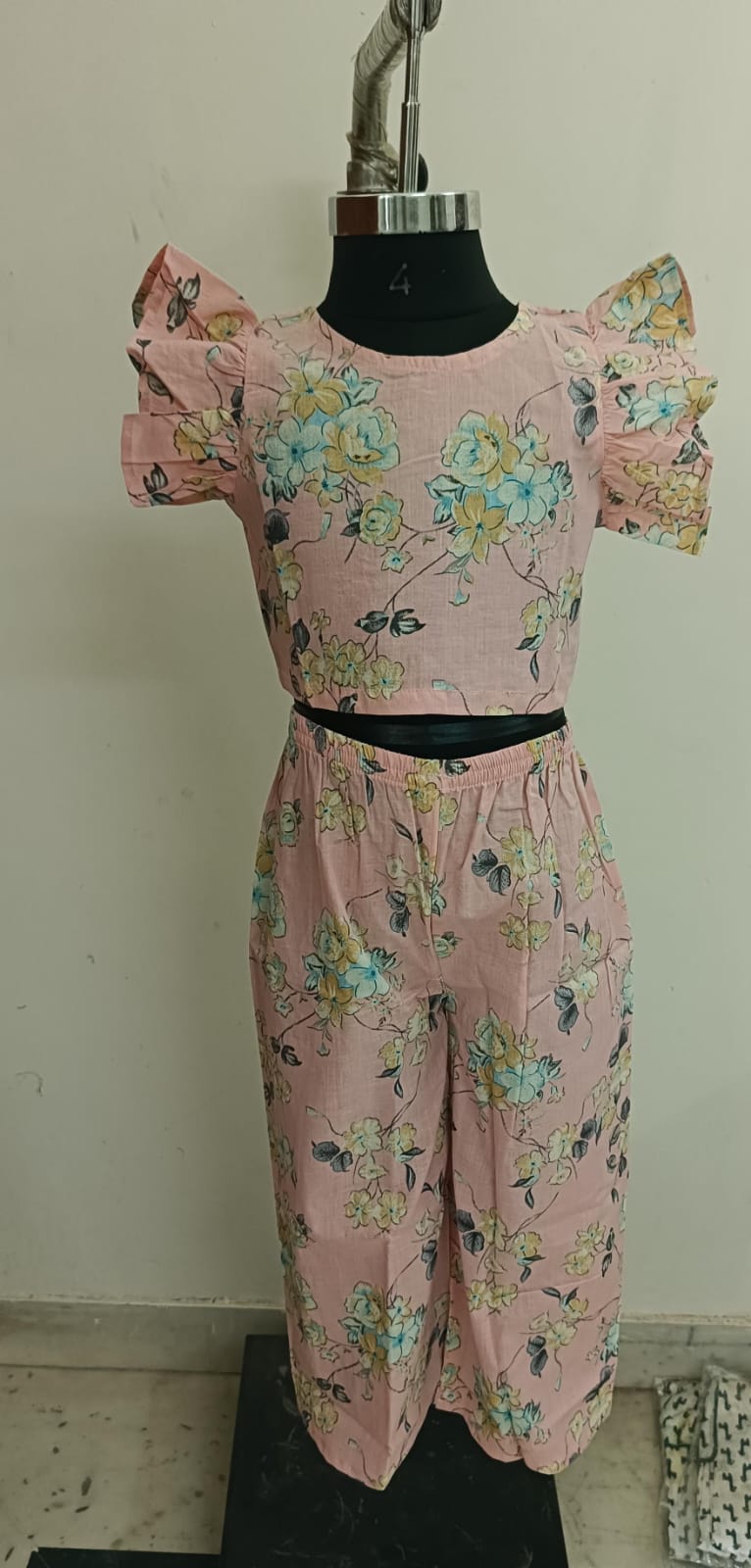 Peach Floral Bow Coord Set