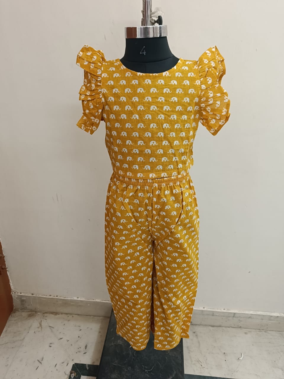 Mustard Camel Bow Coord Set
