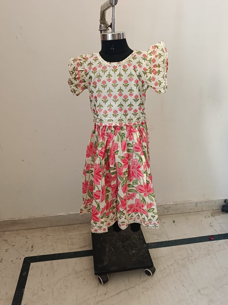 Carrot Orange Rose Lehenga With Puffed Sleeved Blouse and Dupatta