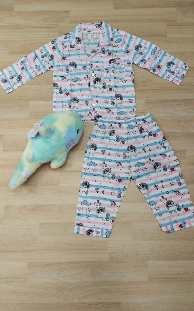 Striped Unicorn Night Dress