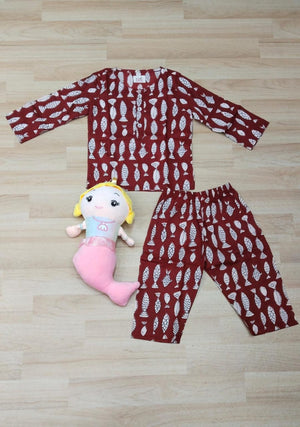 Brown Fish Unisex Coord Set