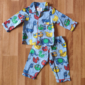 Blue Multianimal Night Dress