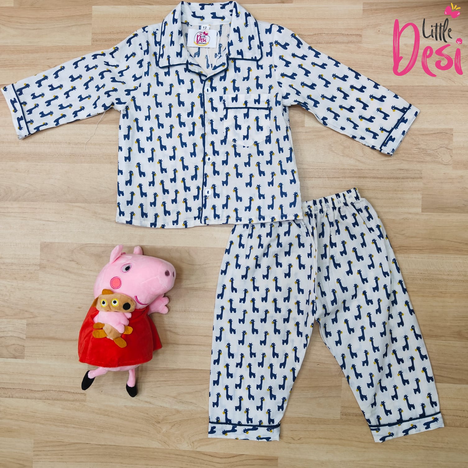Blue Giraffe Night Dress