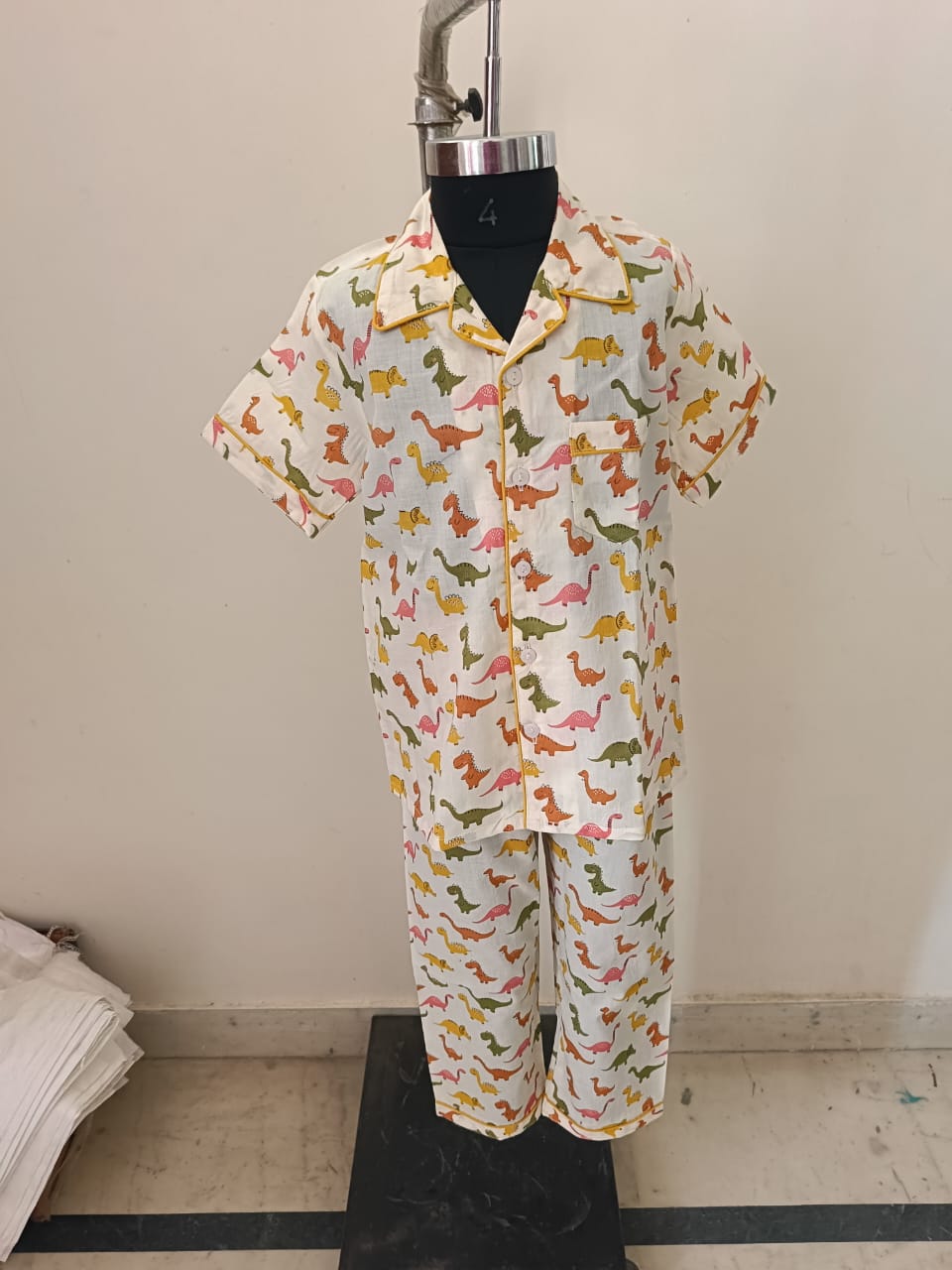 Red Green Blue Dino Night Dress