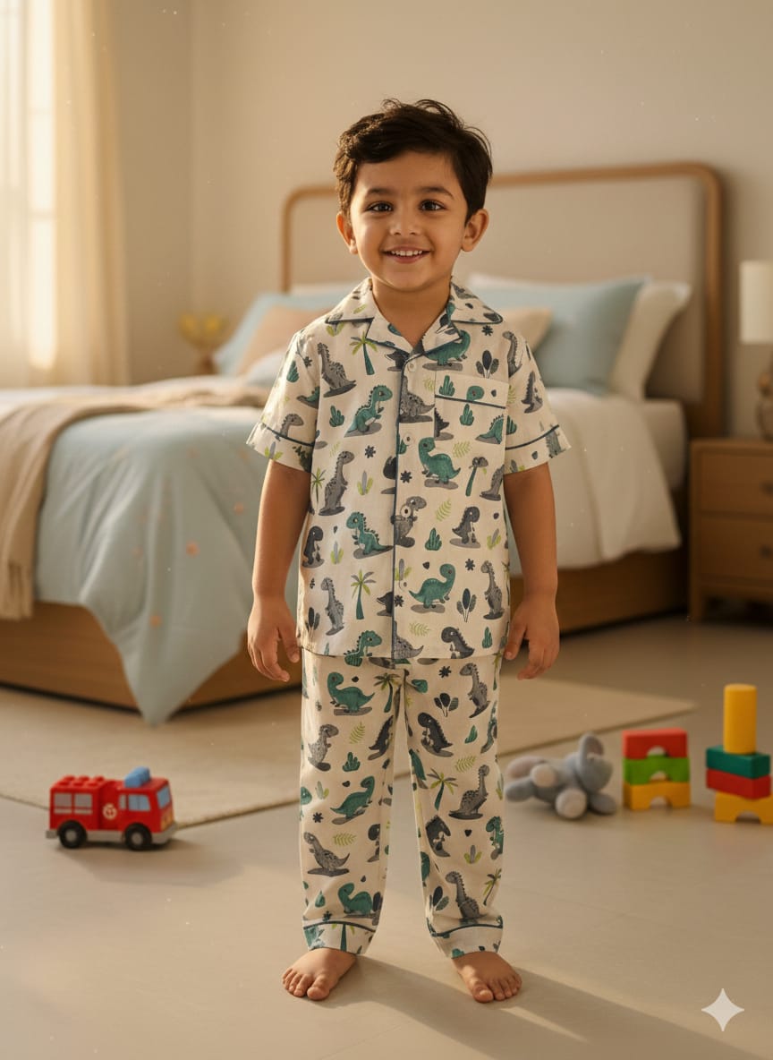 Playful Dino Night Dress