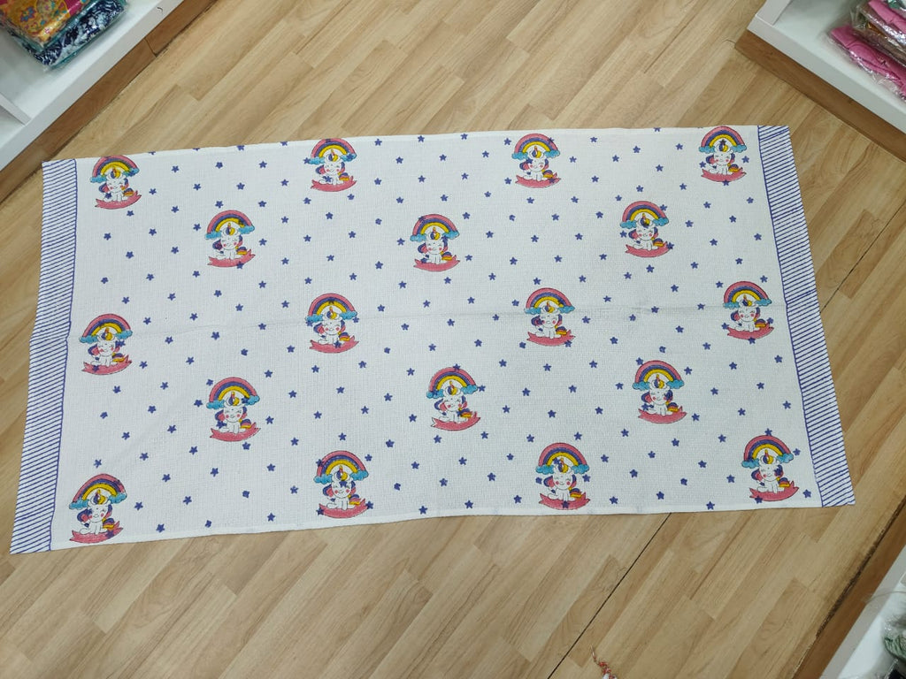 Unicorn Bath Towel - Hand Block Printed