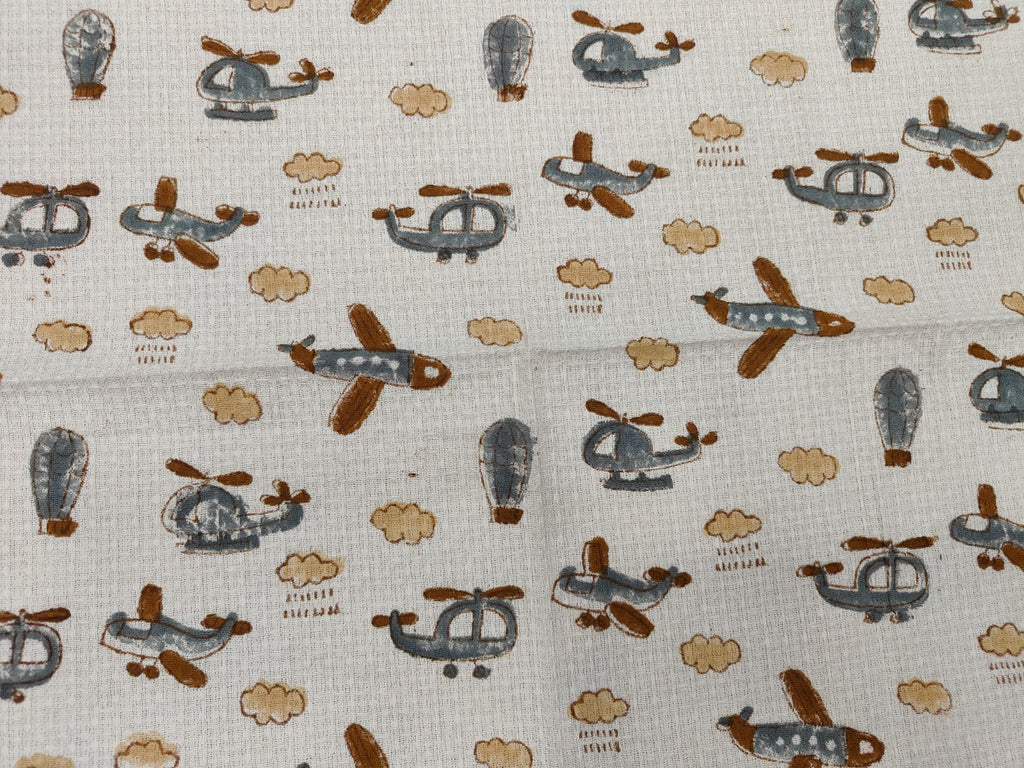 Aeroplane Bath Towel - Hand Block Printed
