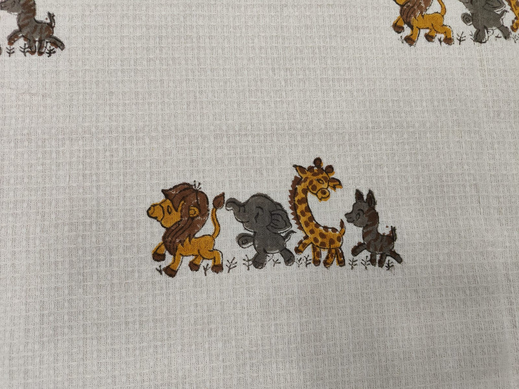 Animal Friends Bath Towel - Hand Block Printed
