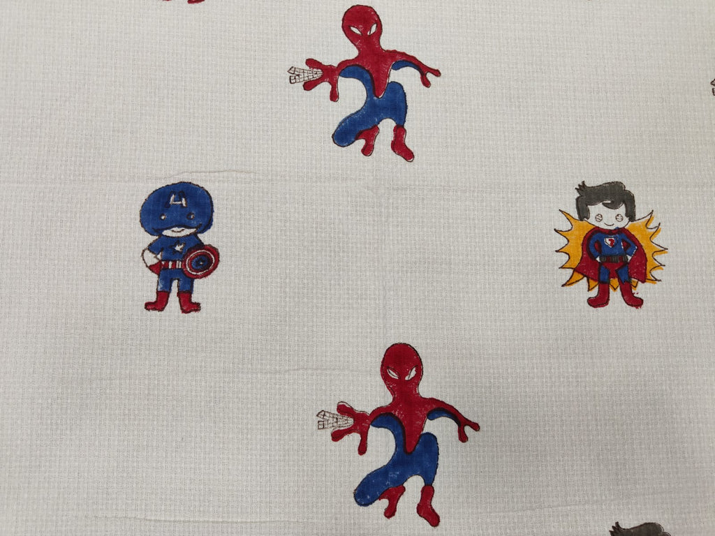 Superhero Bath Towel - Hand Block Printed